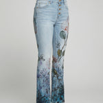 Flared Jeans | Retro High-Waist Stylish Button Detail Pants 4