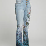 Flared Jeans | Retro High-Waist Stylish Button Detail Pants 4