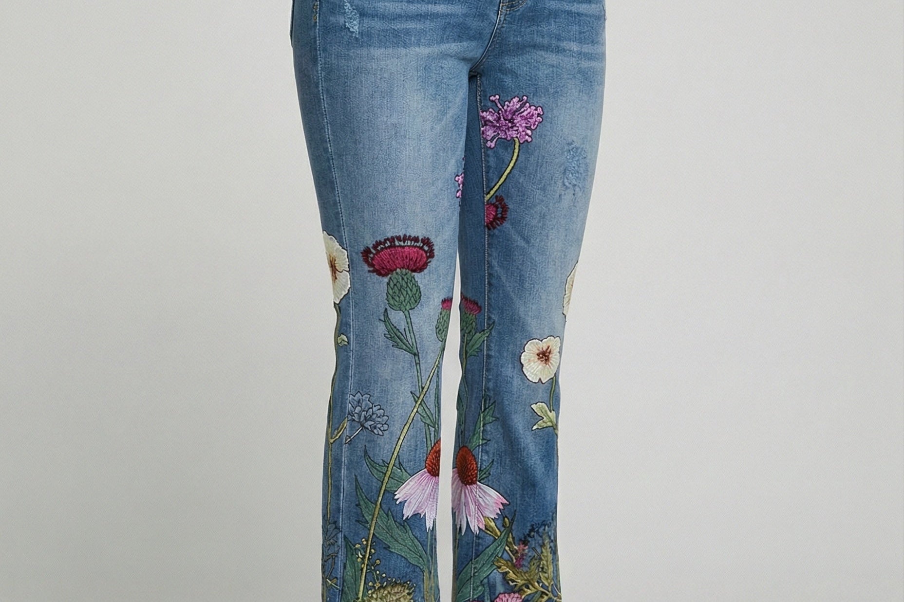 Flared Jeans | Retro High-Waist Stylish Button Detail Pants 5