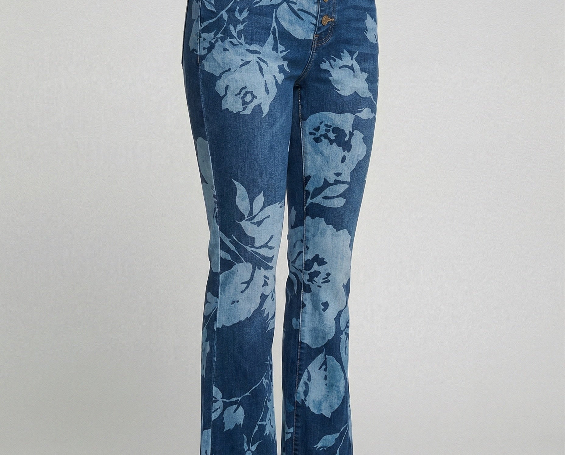 Flared Jeans | Retro High-Waist Stylish Button Detail Pants 7