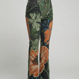 Flared Jeans | Retro High-Waist Stylish Button Detail Pants 8