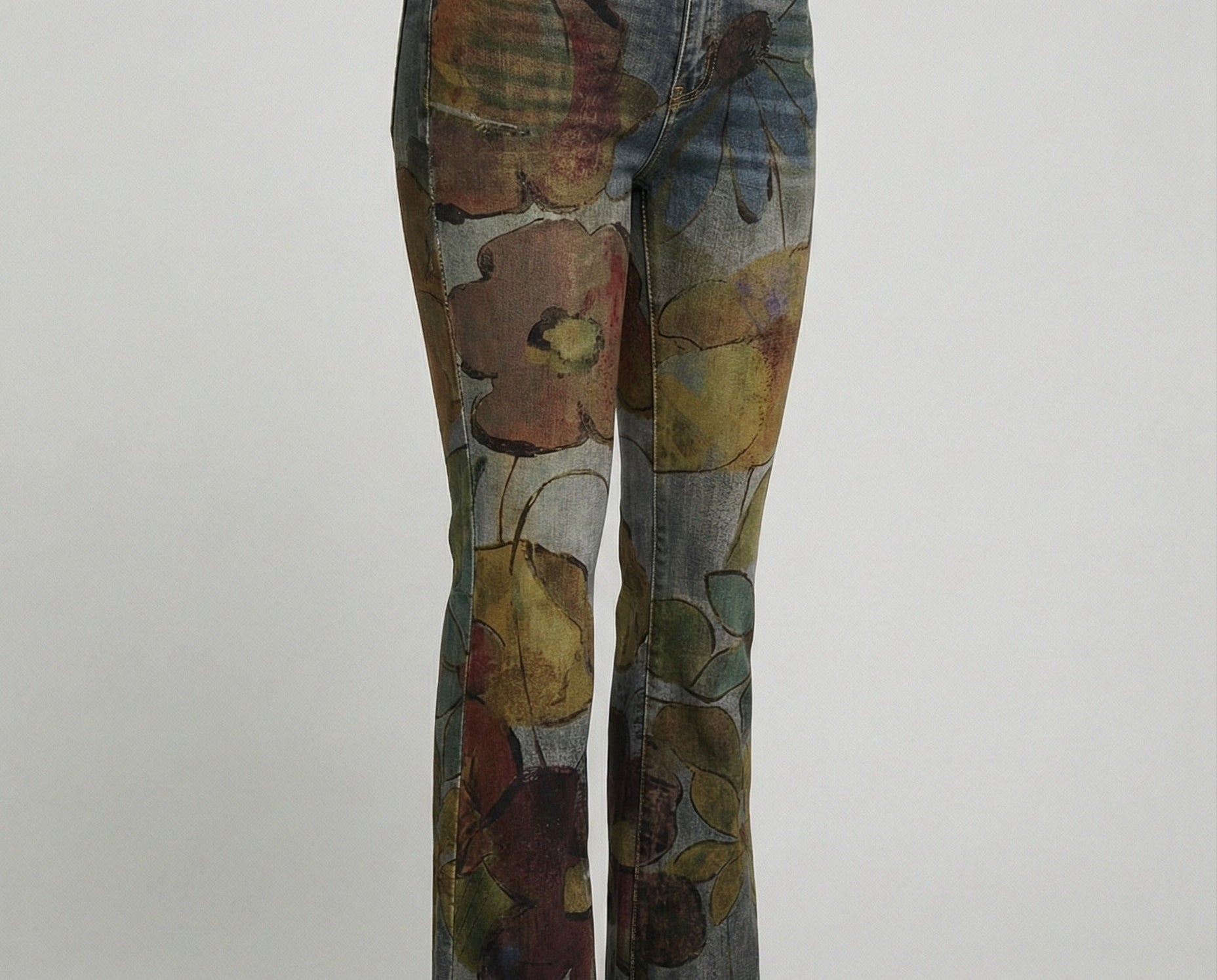 Flared Jeans | Retro High-Waist Stylish Button Detail Pants 9