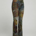 Flared Jeans | Retro High-Waist Stylish Button Detail Pants 9
