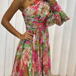 Floral Maxi Dress | Elegant One Shoulder Long Evening Gown 2