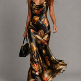 Floral Maxi Dress | Tiered Long Summer Dress Elegant Relaxed Fit 0