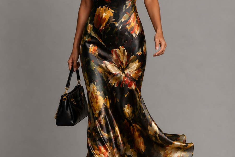 Floral Maxi Dress | Tiered Long Summer Dress Elegant Relaxed Fit 0