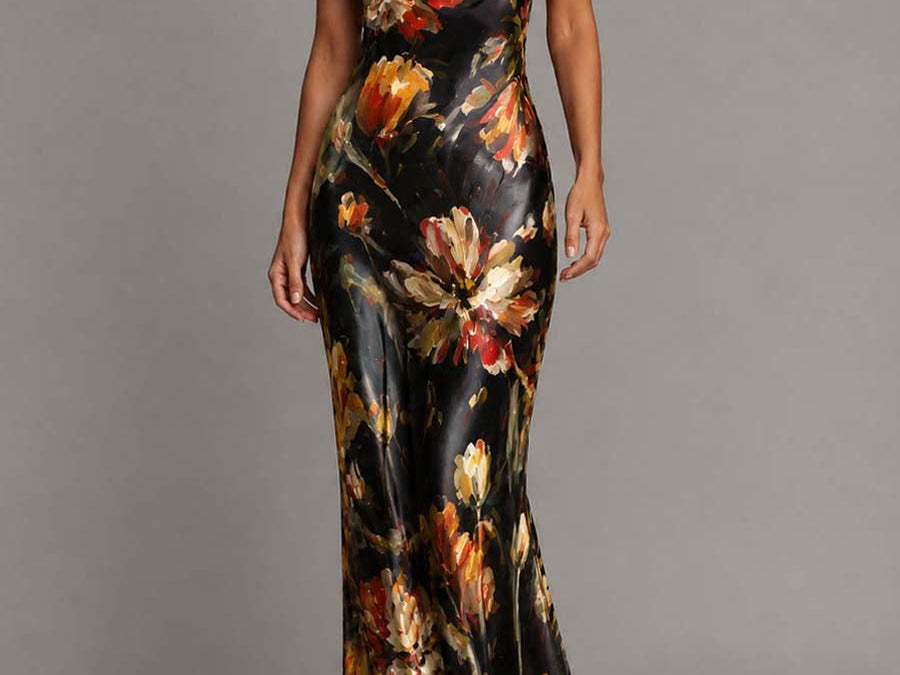 Floral Maxi Dress | Tiered Long Summer Dress Elegant Relaxed Fit 3