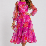 Floral Midi Dress | Elegant Wedding Guest Dresses | Flattering A-Line Summer Style 1