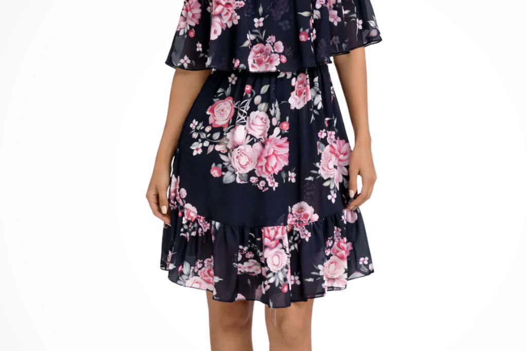 Floral Mini Dress | Off-Shoulder Summer Sundress | Romantic Lightweight Ruffled Design 2