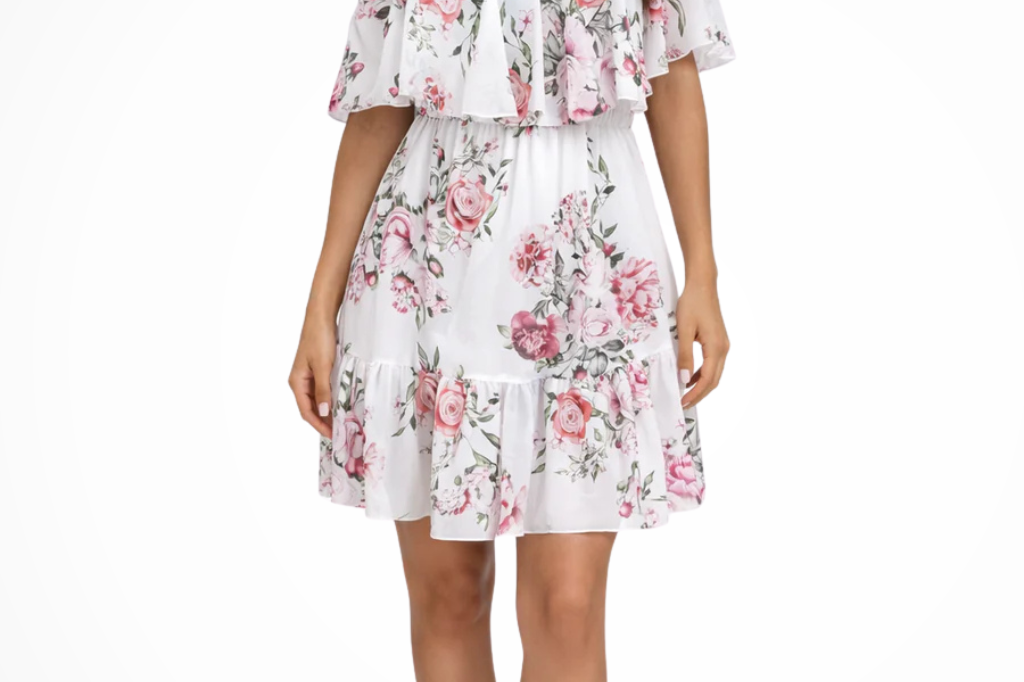 Floral Mini Dress | Off-Shoulder Summer Sundress | Romantic Lightweight Ruffled Design 3