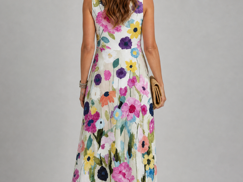 Floral Print Dress | Comfortable Midi Summer Dress | Relaxed Fit Casual Style 4
