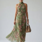 Floral Print Midi Dress | Elegant Summer Dress for Wedding Guests and Cocktail Parties 0