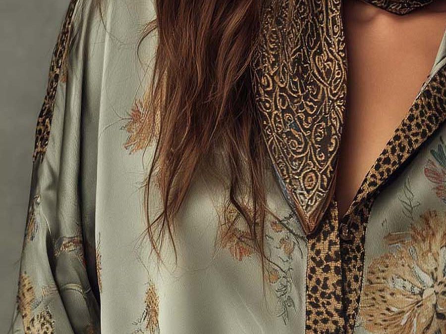 Floral Print Shirt | Elegant Button-Down with Leopard Trim 5