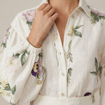 Floral Print Two Piece Set | Stylish Long Sleeve Shirt & High-Waist Shorts 1