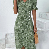 Floral V-Neck Dress | Elegant Summer Dresses for Effortless Style 0