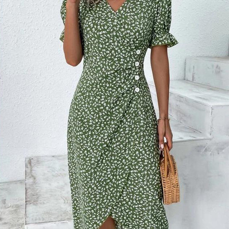Floral V-Neck Dress | Elegant Summer Dresses for Effortless Style 0