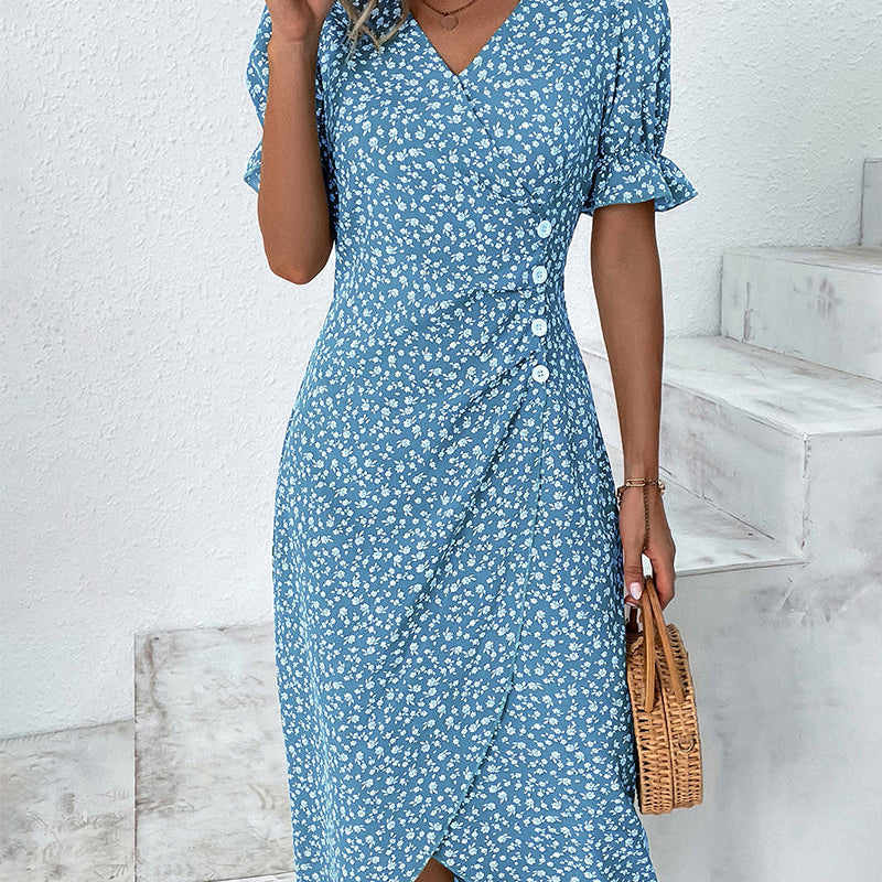 Floral V-Neck Dress | Elegant Summer Dresses for Effortless Style 1