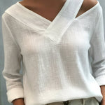 Fluid Top | Asymmetrical Blouse for Women | Elegant Draped Design 0