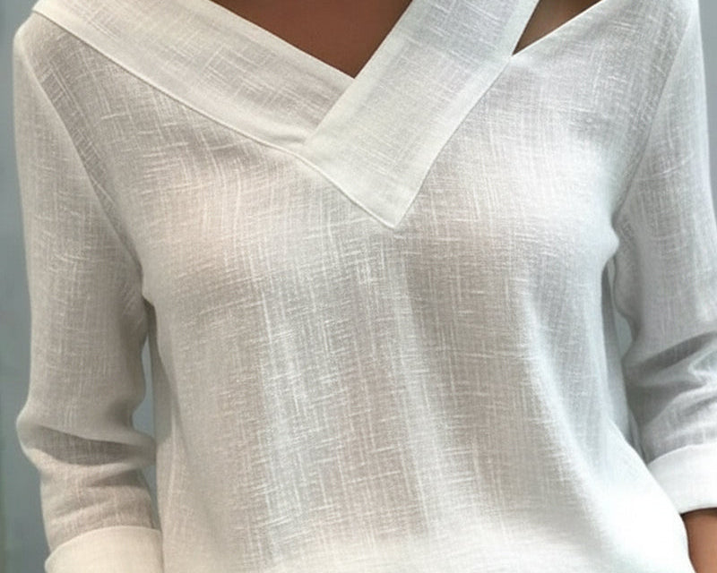 Fluid Top | Asymmetrical Blouse for Women | Elegant Draped Design 0