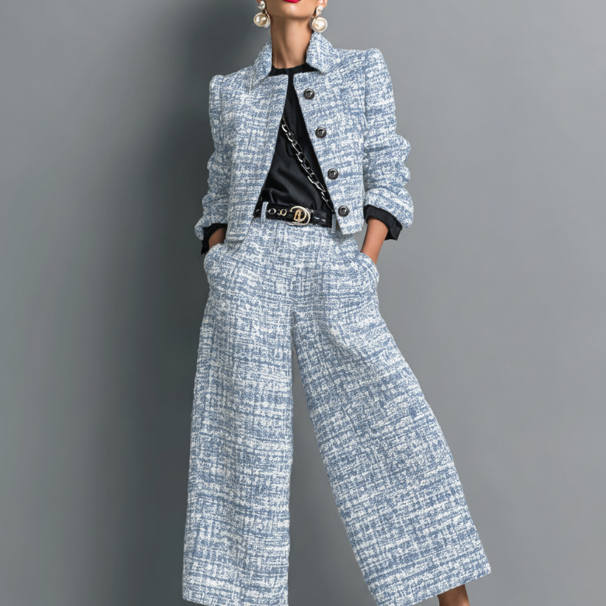 Women's Textured Two-Piece Set | Chic Tailored Coordinated Set