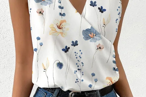 Women's V-Neck Summer Top | Lightweight Breathable Casual Blouse