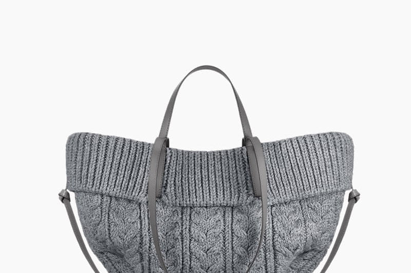 Women's Merino Wool Knit Mini Crossbody | Cozy Sculptural Crossbody Bag