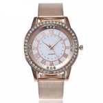 Women's Quartz Mesh-Band Watch - Rose Gold White