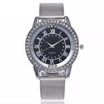 Women's Quartz Mesh-Band Watch - Silver Black