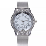 Women's Quartz Mesh-Band Watch - Silver White