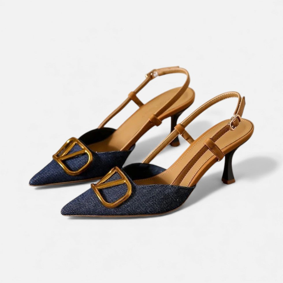 Heels | Slingback Wedding Guest Shoes | Elegant Chic Pointed Toe 1