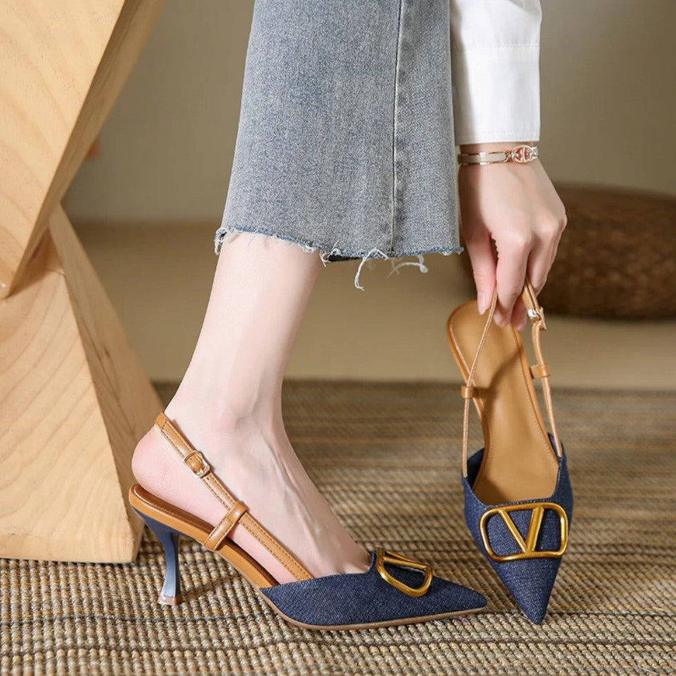 Heels | Slingback Wedding Guest Shoes | Elegant Chic Pointed Toe 2