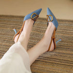 Heels | Slingback Wedding Guest Shoes | Elegant Chic Pointed Toe 4