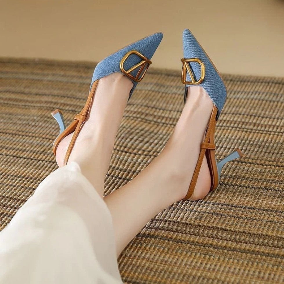 Heels | Slingback Wedding Guest Shoes | Elegant Chic Pointed Toe 4