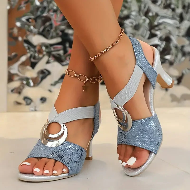 Heels | Strappy Open Toe Dress Shoes | Elegant Chic Design 4