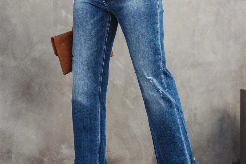 High-Waisted Flared Trousers | Stylish Comfortable Casual Jeans 1