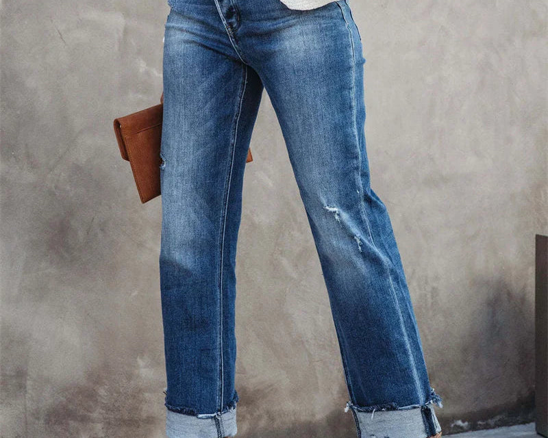 High-Waisted Flared Trousers | Stylish Comfortable Casual Jeans 1