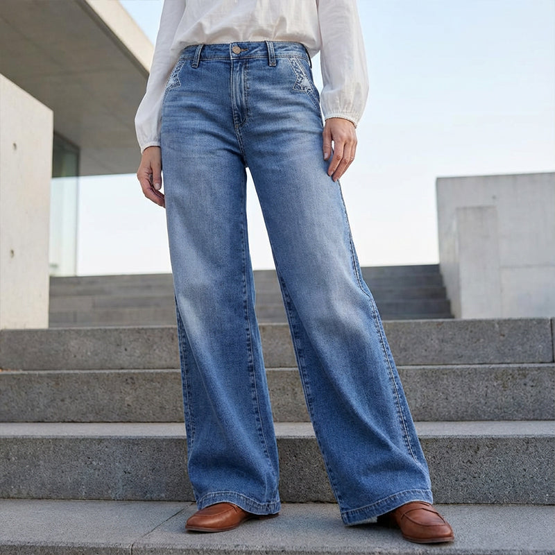High-Waisted Jeans | Retro Wide Leg Baggy Casual Pants 0