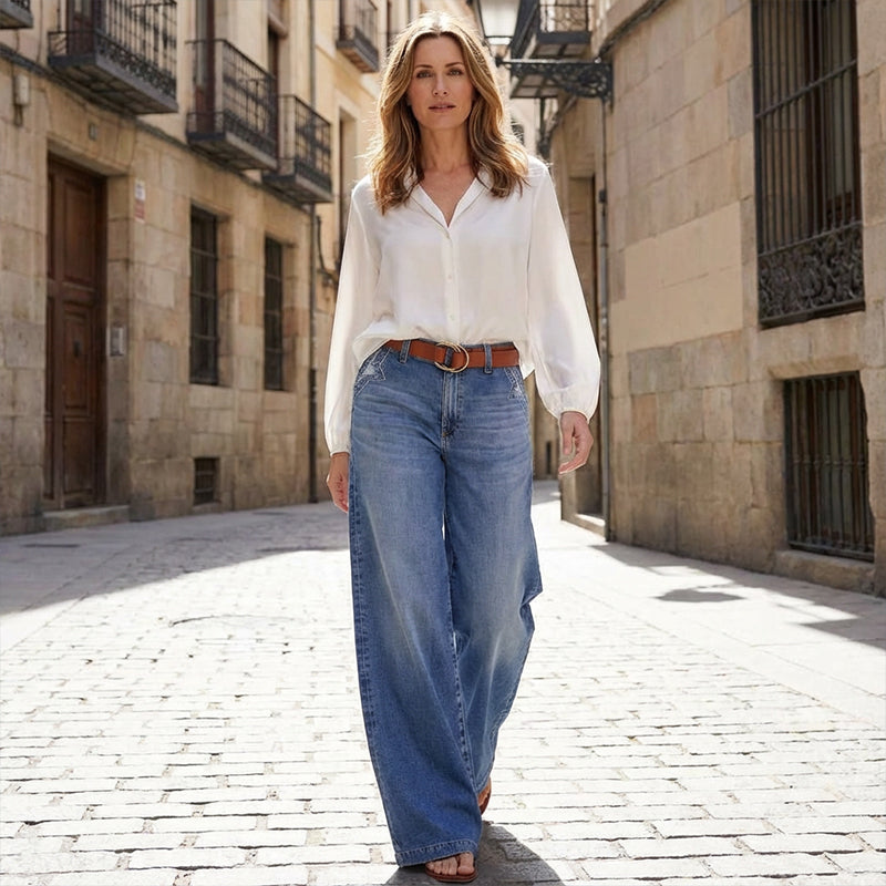 High-Waisted Jeans | Retro Wide Leg Baggy Casual Pants 5