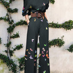 Jumpsuit | Abstract Art Print Wide-Leg Outfit | Elegant Stylish One-Shoulder Design 1
