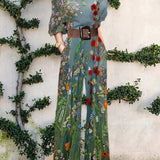 Jumpsuit | Abstract Art Print Wide-Leg Outfit | Elegant Stylish One-Shoulder Design 2