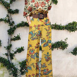 Jumpsuit | Abstract Art Print Wide-Leg Outfit | Elegant Stylish One-Shoulder Design 4