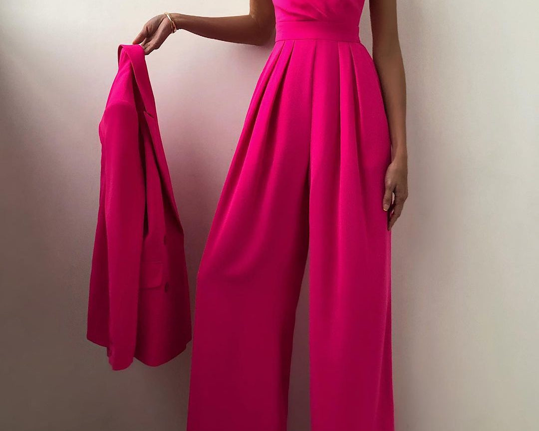 Jumpsuit | Elegant Wide-Leg Evening Wear with Sophisticated Neckline 3
