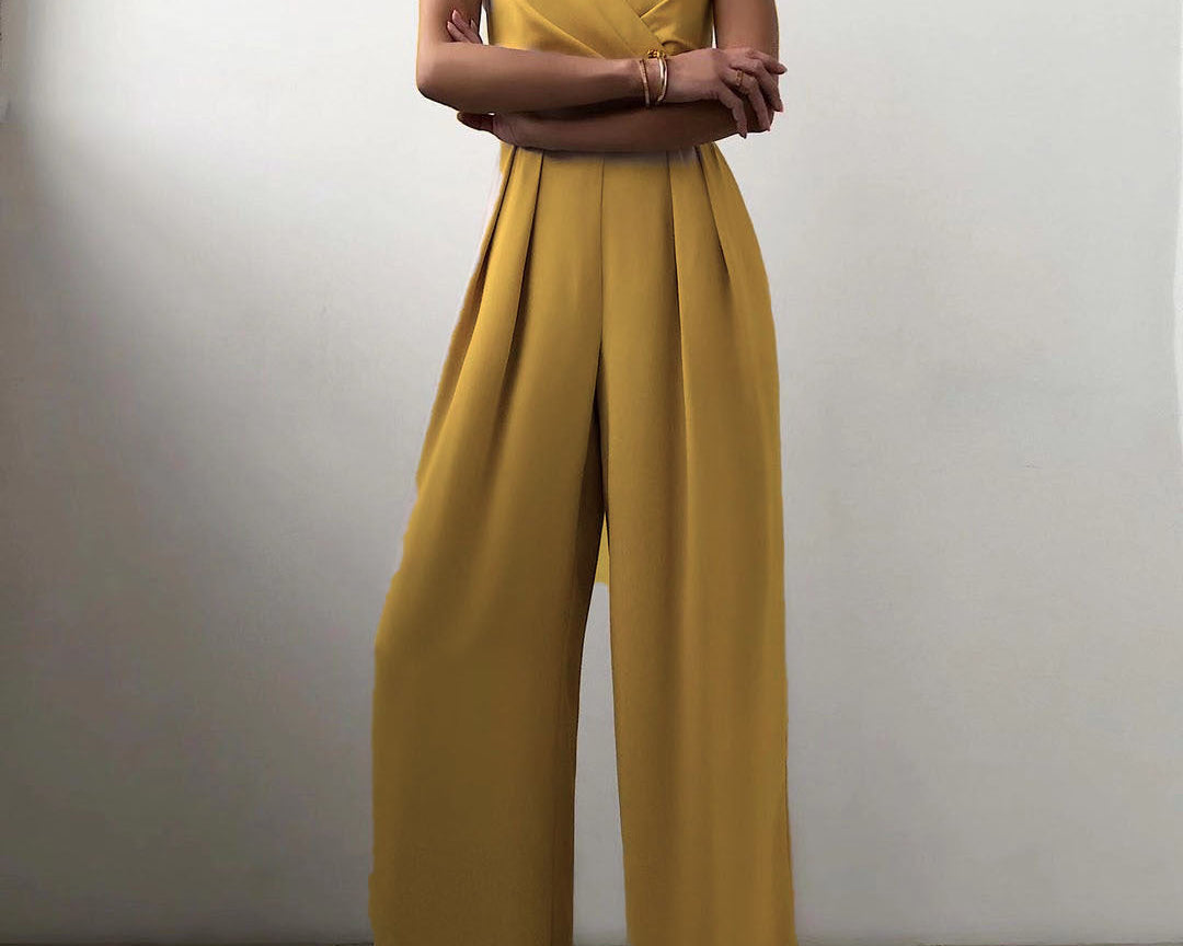 Jumpsuit | Elegant Wide-Leg Evening Wear with Sophisticated Neckline 4
