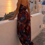 Jumpsuit | Floral Pattern Halter Neck Wide Leg Elegant Outfit 3