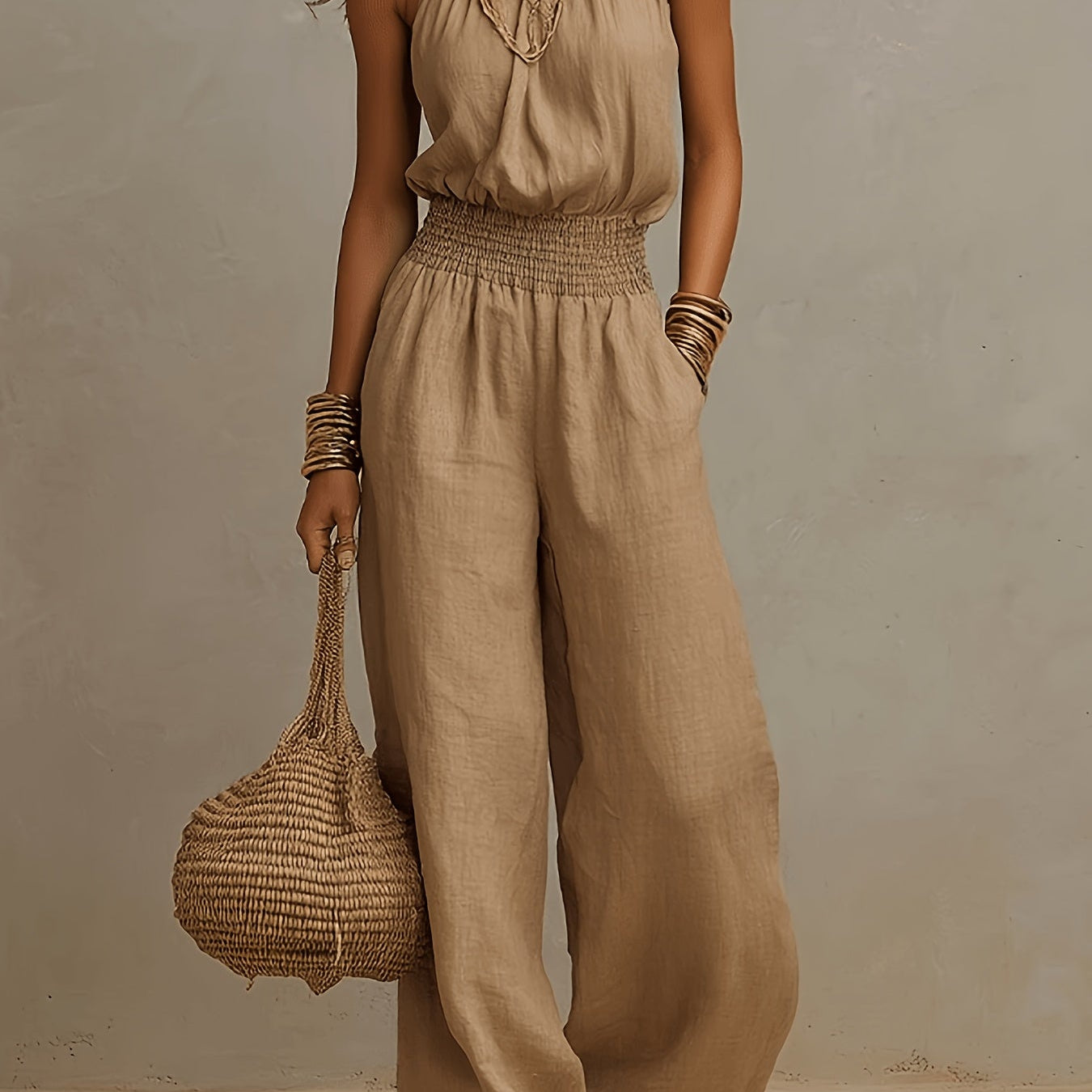 Jumpsuit | Halter Neck Wide Leg Elegant Stylish One-Piece 0