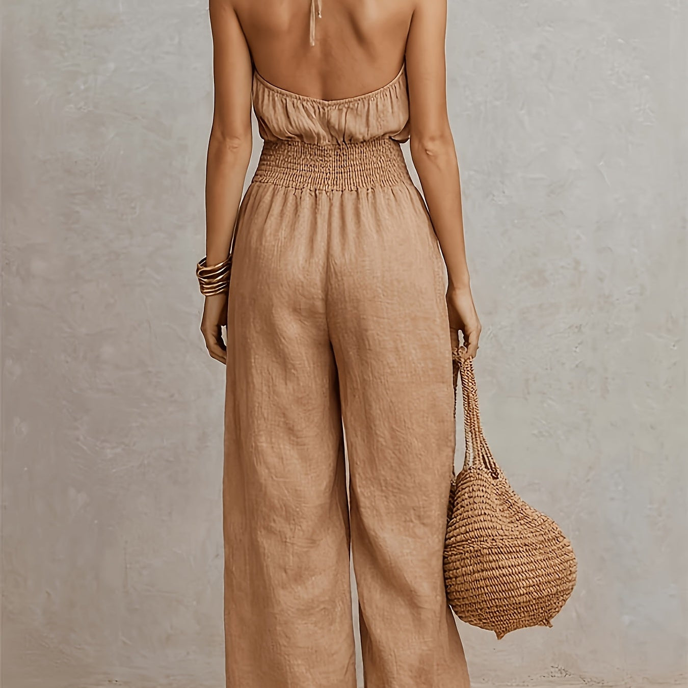 Jumpsuit | Halter Neck Wide Leg Elegant Stylish One-Piece 1