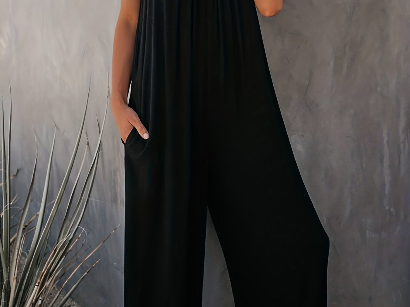 Jumpsuit | Spaghetti Strap Wide Leg One-Piece Stylish Design 1