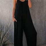 Jumpsuit | Spaghetti Strap Wide Leg One-Piece Stylish Design 1