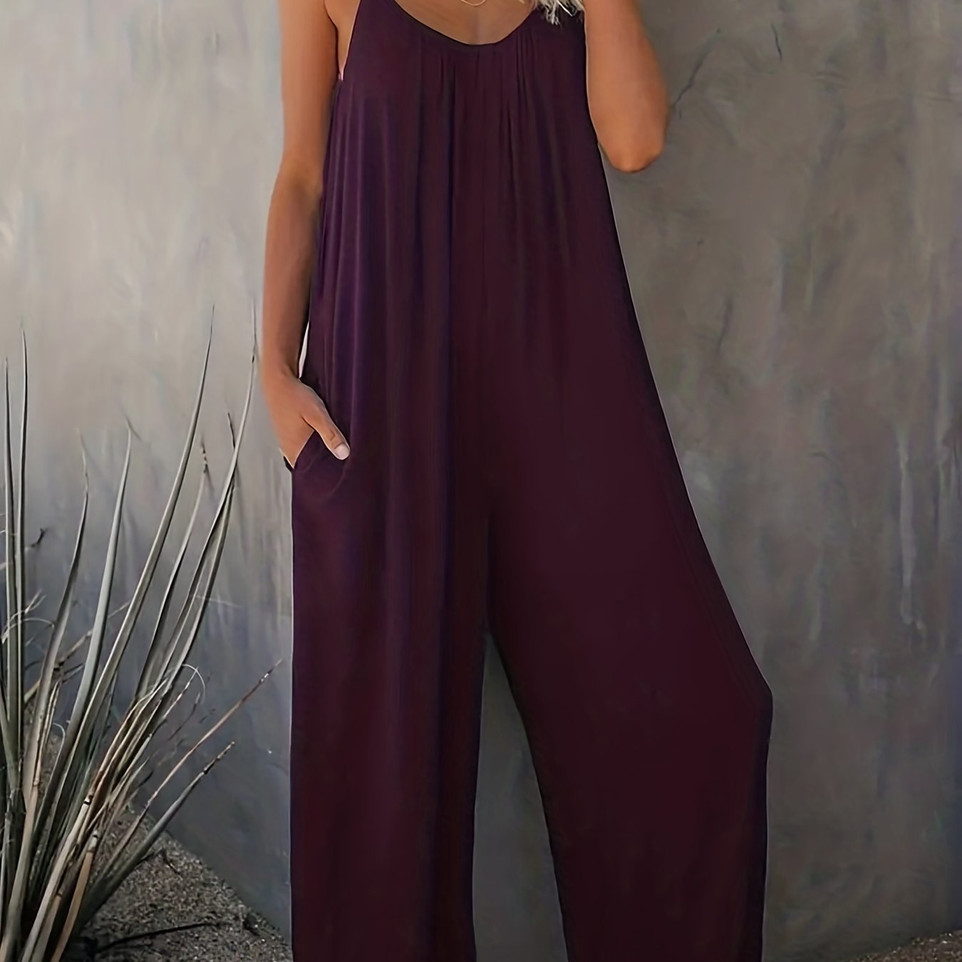 Jumpsuit | Spaghetti Strap Wide Leg One-Piece Stylish Design 11