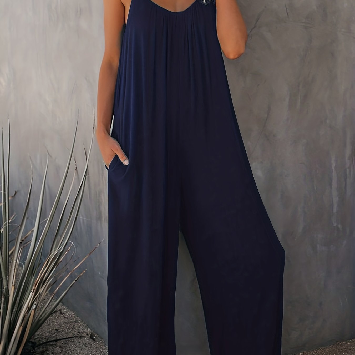 Jumpsuit | Spaghetti Strap Wide Leg One-Piece Stylish Design 12